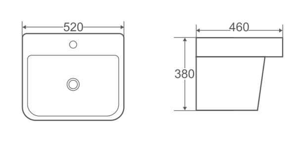 Chậu rửa lavabo treo tường Bello BB-400604