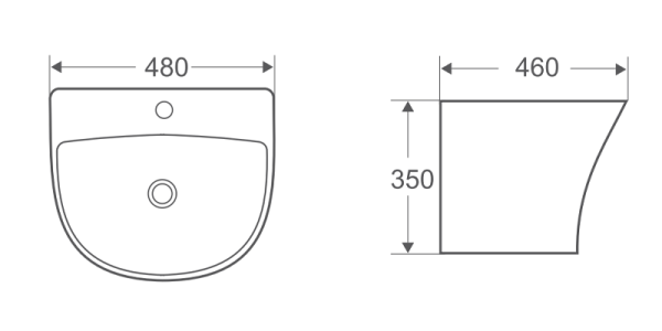 Chậu rửa lavabo treo tường Bello BB-800601